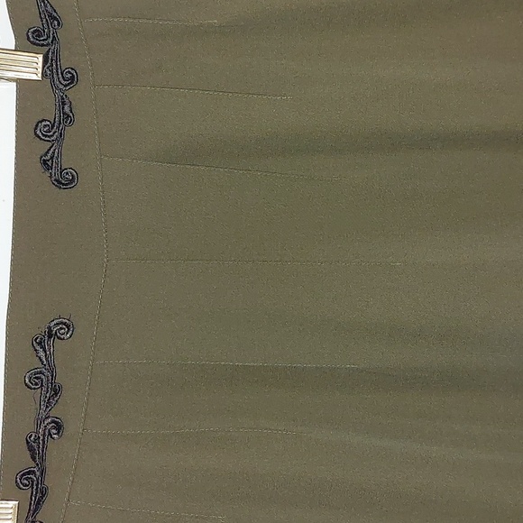 Skirt woll mix poly very nice material olive dark green - Picture 5 of 8